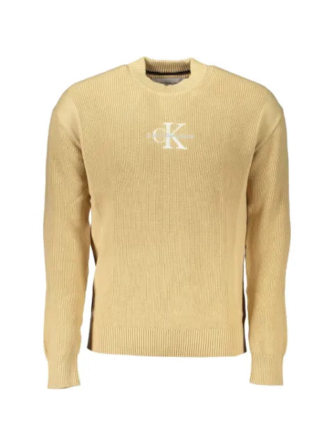 Calvin Klein ribbed-knit embroidered-logo sweater