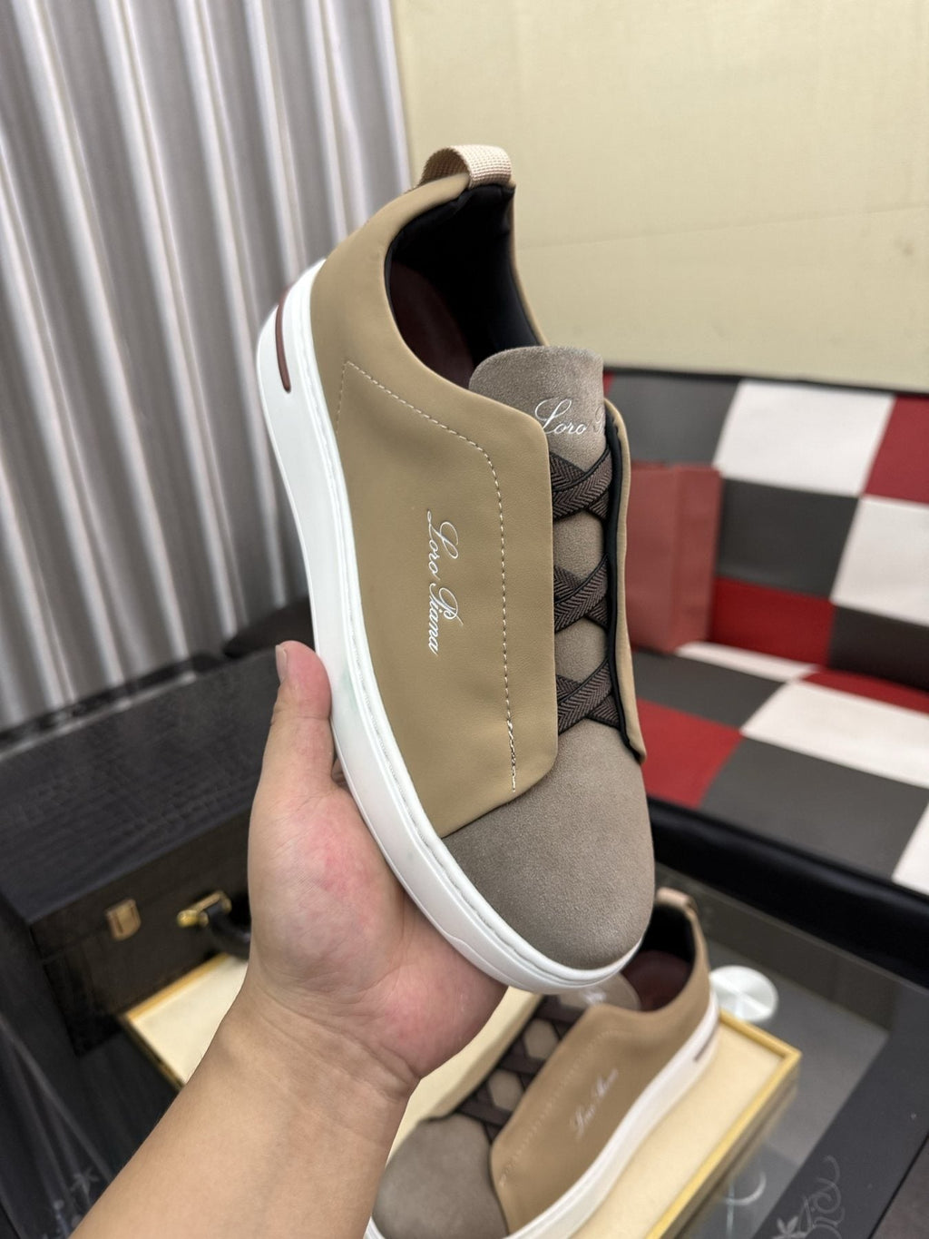 Loro Piana Logo Slip-On Sneakers