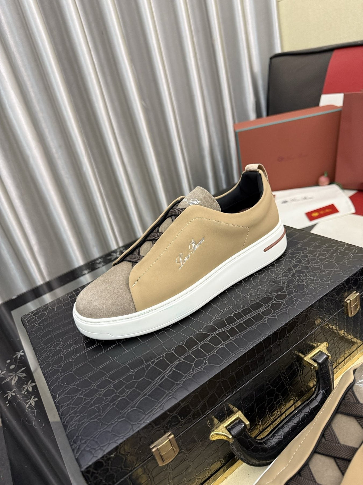 Loro Piana Logo Slip-On Sneakers